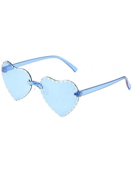 Rectangular Heart Shape Sunglasses Transparent Rimless Candy Color Glasses Frameless Love Eyewear Sunglasses UV400 Sunglass -...
