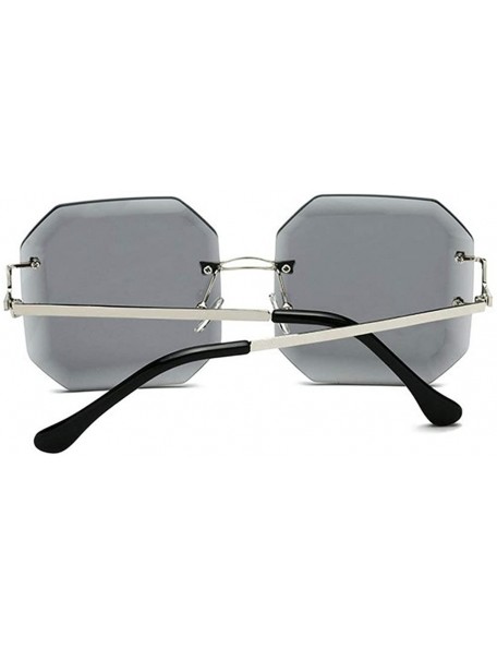 Rimless Rimless Sunglasses Vintage Diamond Designer - Gray - CL18Q9COOUS $10.29