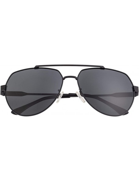 Aviator Black Frame/Black Lens Aviator 60 mm Polarized Sunglasses - CM193988SW3 $43.11
