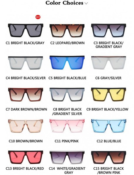 Goggle Flat Top Sunglasses Men Women Er Square Shades Gradient Sun Glasses Cool One Piece UV400 Mirror - C11 - CT198AI7UXK $3...