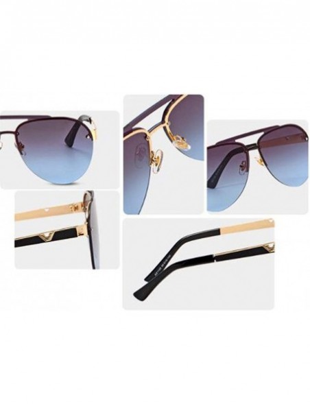 Aviator Fashion 2019 sunglasses- ladies fashion frame double beam sunglasses sunglasses - B - CX18SEHE8M2 $44.38