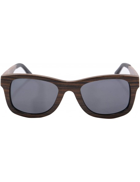 Oval Polarized Wood Sunglasses UV400 Eye Protective Wooden Glasses with Anti-glare Lens Wood Frame for Men-Z68043 - CD18SC2QK...