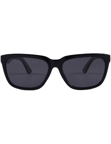 Wayfarer Wood Sunglasses for Men and Women - Wayfarer Style Wooden Polarized Sunglasses - Smoke (Dark) - CR18SX80AY3 $25.11
