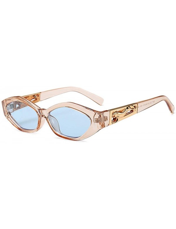 Goggle Retro Vintage Narrow Cateye Sunglasses for Women Clout Goggles hexagon Leopard sunglasses - 7 - CY193H43X0D $15.15