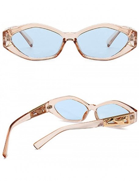 Goggle Retro Vintage Narrow Cateye Sunglasses for Women Clout Goggles hexagon Leopard sunglasses - 7 - CY193H43X0D $15.15