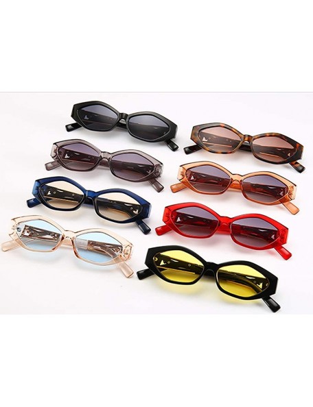 Goggle Retro Vintage Narrow Cateye Sunglasses for Women Clout Goggles hexagon Leopard sunglasses - 7 - CY193H43X0D $15.15