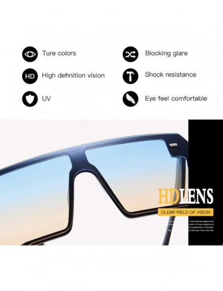 Square Colorful Sunglasses Personality Driving - Black Blue Yellow - CY190MHQTRR $34.53