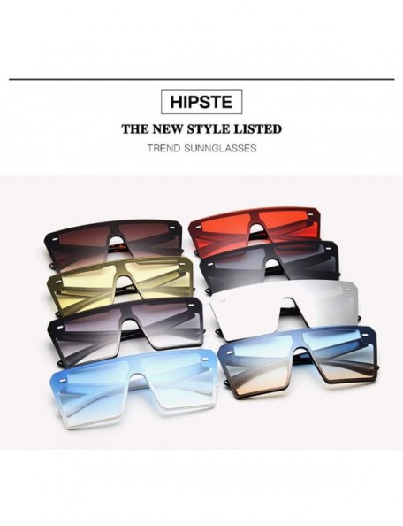 Square Colorful Sunglasses Personality Driving - Black Blue Yellow - CY190MHQTRR $34.53