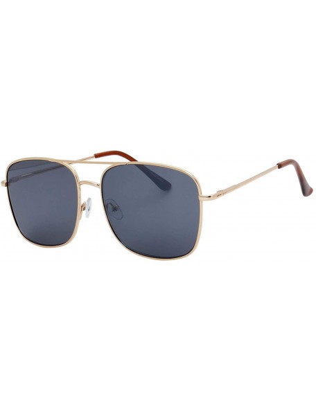 Aviator Retro Fashion Boxed Frame Aviator Sunglasses - Black - CR18U54G577 $7.48