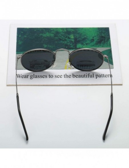 Oversized Retro Round Sunglasses Men Polarized Uv400 2019 Summer Sun Glasses Male Driving Metal Frame Gold Black Green - CN19...