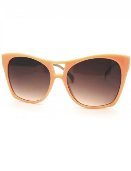 Square Celebrity Fashion Oversized Sunglasses Unique Square Frame - Peach - C711FSFDZID $12.21