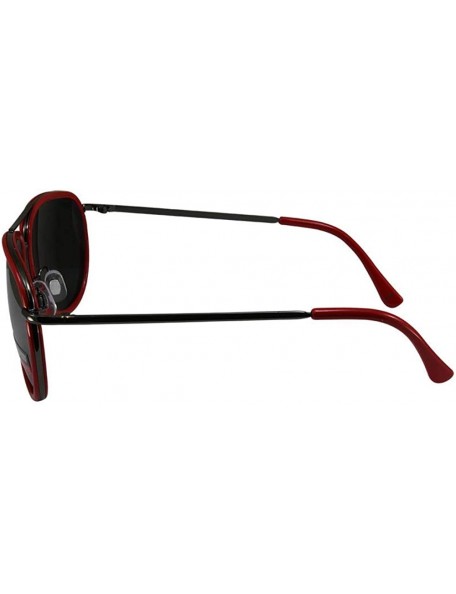 Aviator 2 Pairs Swag Aviator B Fashion Sunglasses Red White Frame Flash Mirror Lens - CG18Z6QZ5AY $12.67