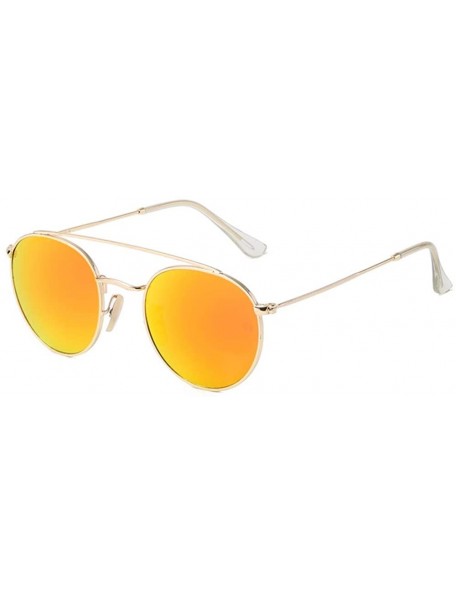 Aviator Glass Lenses- Sunglasses- Double-Beam Glasses- Circular Sunglasses- sunshades- Dazzling Glasses - F - CT18QQ2DLAY $26.84