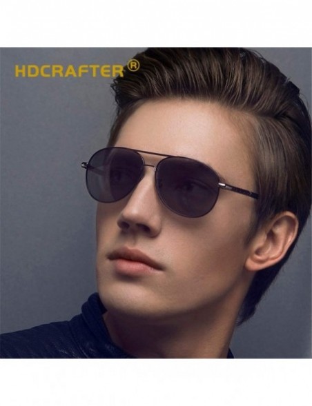 Semi-rimless Men Women Fashion Aviator Polarized Sunglasses Vintage with Oversized Frame for Sport Driving Fishing - Brown - ...