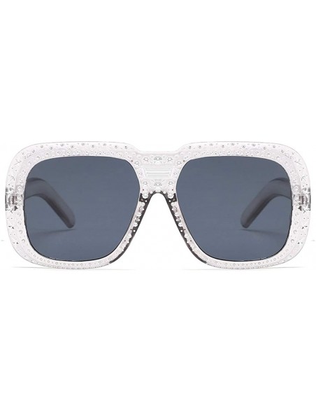 Oval Women Sunglasses Retro Black Drive Holiday Oval Non-Polarized UV400 - Grey - CR18R6XCGNU $10.56