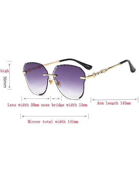 Aviator Women's fashion sunglasses- frameless fashion sunglasses ladies fox head multicolor sunglasses - C - CW18RRAN77S $49.49
