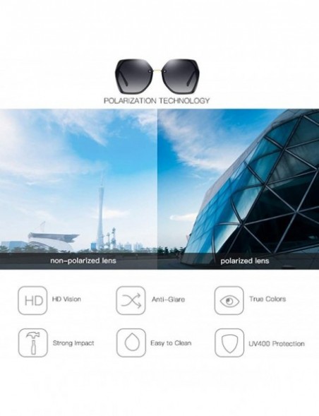 Sport Oversized Polarized Sunglasses for Women Protection UV400 YJ135 - Black Frame Grey Lens - C61963ZL8X2 $13.95