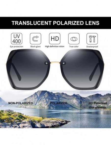 Sport Oversized Polarized Sunglasses for Women Protection UV400 YJ135 - Black Frame Grey Lens - C61963ZL8X2 $13.95