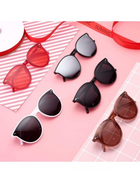 Oversized Round Sunglasses For Women Polarized Oversized Vintage Retro Fashion Shades - Black Frame Silver Mirrored Lens - CF...