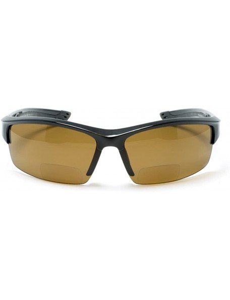 Sport Polarized Bifocal Reading Sunglasses Sport Men and Women (Strength +1.50) - Black Frame / Brown Lens - CK18CY0388Y $32.66