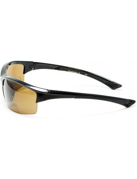 Sport Polarized Bifocal Reading Sunglasses Sport Men and Women (Strength +1.50) - Black Frame / Brown Lens - CK18CY0388Y $32.66