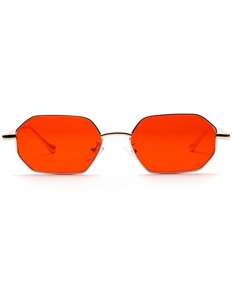 Goggle Women Retro Classic Small Polygon Sunglasses Men Luxury Vintage Mirrors Colour Transparent Lens Glasses UV400 - 3 - C8...