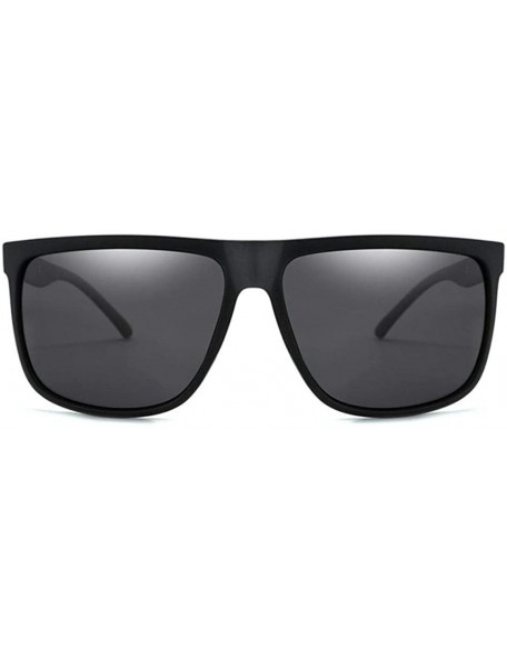 Aviator Sunglasses Men Polarized Retro Brand Designer Sun Glasses Male Driving Black - Black - CV18XDWX4WC $7.13