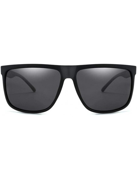 Aviator Sunglasses Men Polarized Retro Brand Designer Sun Glasses Male Driving Black - Black - CV18XDWX4WC $7.13