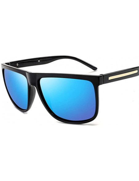 Aviator Sunglasses Men Polarized Retro Brand Designer Sun Glasses Male Driving Black - Black - CV18XDWX4WC $7.13