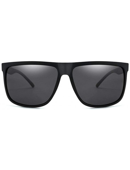 Aviator Sunglasses Men Polarized Retro Brand Designer Sun Glasses Male Driving Black - Black - CV18XDWX4WC $7.13