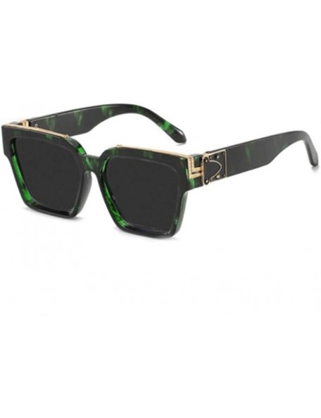 Square Sunglasses Fashion Square Sunglasses Unisex Sunshade Mirror - 2 - CQ1906D5DI5 $35.32