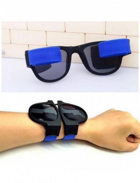 Butterfly Novelty Creative Wristband Sunglasses Polarized Sunglasses Driving Goggles Snap Bracelet - Blue - C5196OM997X $9.68