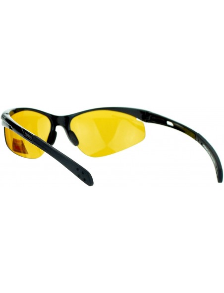 Sport Mens Polarized Night HD Driving Lens Classic Sport Halfrim Sunglasses - Black - CL11HX9ZDHX $10.43