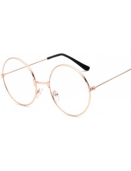 Round Unisex Fashion Classic Gold Metal Frame Glasses Women Classical Vintage Style Optical Round Reading - Gun - CK197Y6NHSE...