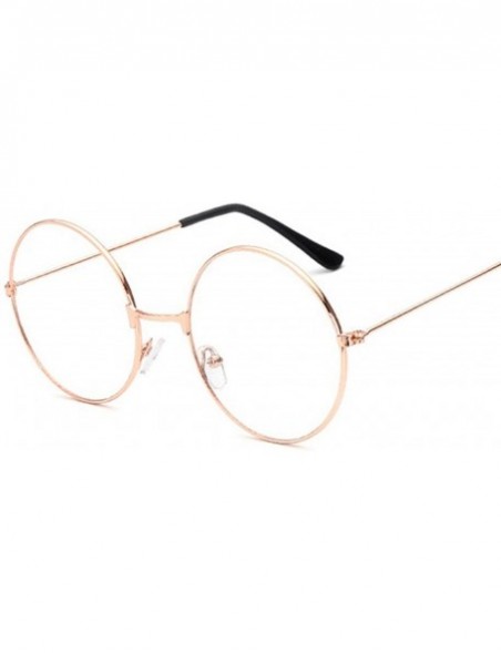 Round Unisex Fashion Classic Gold Metal Frame Glasses Women Classical Vintage Style Optical Round Reading - Gun - CK197Y6NHSE...