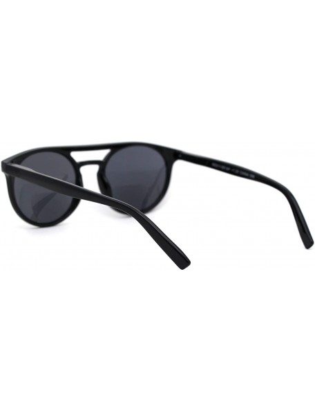 Round Flat Top Hipster Horn Rim Round Keyhole Bi-focal Reading Sunglasses - All Black - CD18X6YHNW4 $11.74