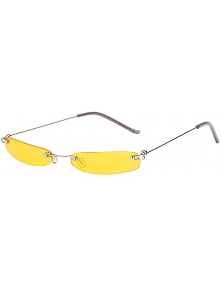Rectangular Fashion Polarized Sunglasses- REYO Vintage Transparent Small Frame Sunglasses Retro Eyewear For Men/Women - F - C...