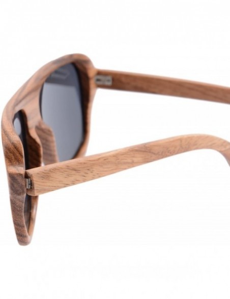 Oversized Wooden Sunglasses Oversized Retro Eyeglasses Wood Frame Polarized with Case- Z6043 (small zebra- smoke) - CB126QOE7...