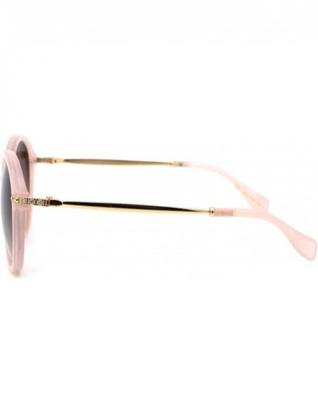 Butterfly Womens Sparkle Rhinestone Hinge Round Butterfly Fashion Sunglasses - Pink Brown - CH194MGT555 $15.39