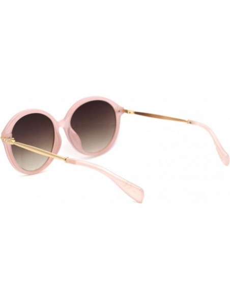 Butterfly Womens Sparkle Rhinestone Hinge Round Butterfly Fashion Sunglasses - Pink Brown - CH194MGT555 $15.39