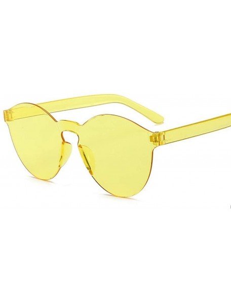 Round Fashion Round Sunglasses Women Vintage Metal Frame Pink Yellow Lens Colorful Shade Sun Glasses UV400 - Blue - CI19854WC...