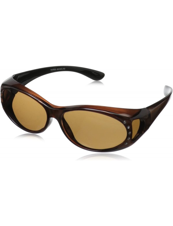 Sport Sunglasses Kristal 212OE Women's Polarized Wrap Sungalsees - Brown - CH11HHHV6GN $16.87