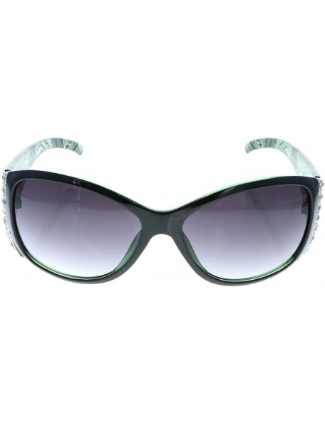Oversized Women's Sunglasses Designer Fashion Rhinestone Vintage Floral Eyewear - Green - CX11Q11AR3D $24.50