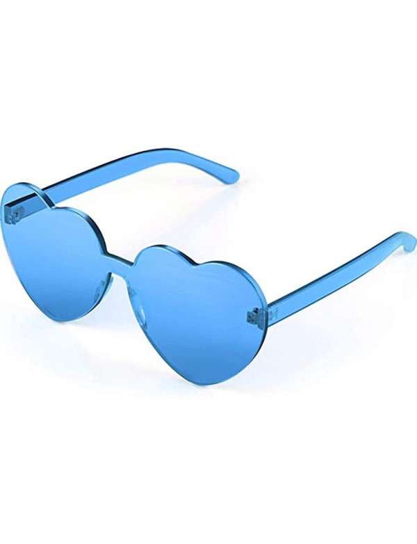 Rimless Heart Shape Sunglasses Party Sunglasses- Sunglasses Eyewear Accessory Eyewear - Blue - CF1933AHW9C $10.74