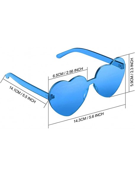 Rimless Heart Shape Sunglasses Party Sunglasses- Sunglasses Eyewear Accessory Eyewear - Blue - CF1933AHW9C $10.74