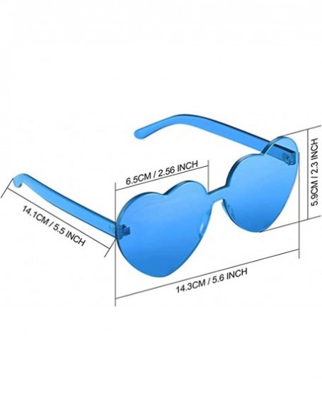 Rimless Heart Shape Sunglasses Party Sunglasses- Sunglasses Eyewear Accessory Eyewear - Blue - CF1933AHW9C $10.74