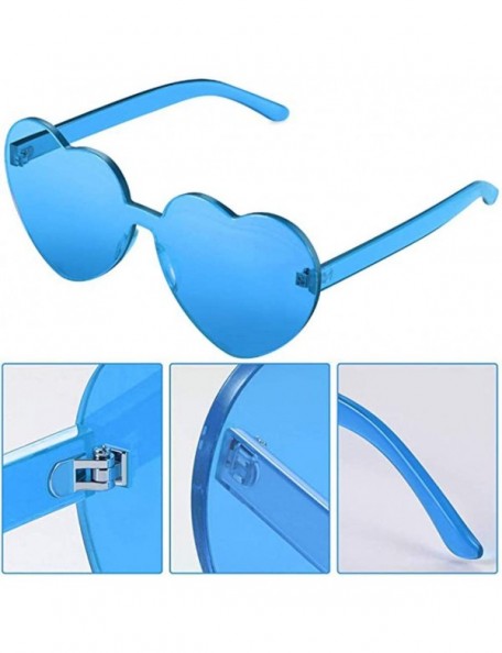 Rimless Heart Shape Sunglasses Party Sunglasses- Sunglasses Eyewear Accessory Eyewear - Blue - CF1933AHW9C $10.74