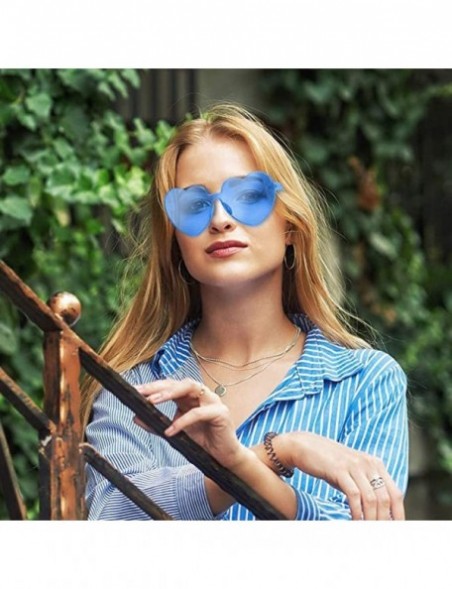 Rimless Heart Shape Sunglasses Party Sunglasses- Sunglasses Eyewear Accessory Eyewear - Blue - CF1933AHW9C $10.74