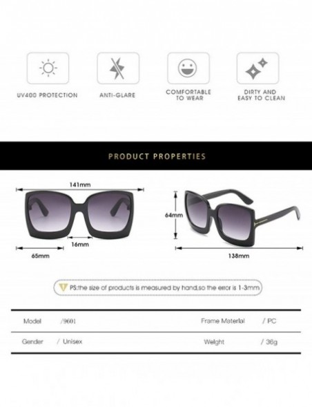 Rimless Fashion Oversized Women Sunglasses Brand Designer Plastic Female Big Frame Gradient Sun Glasses UV400 - Leopard - C61...