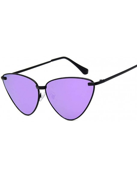 Aviator Cat Eye Sunglasses Women Vintage Retro Ladies Brand Designer Sun GoldTransPink - Blackpurple - CM18XAL2L25 $9.65